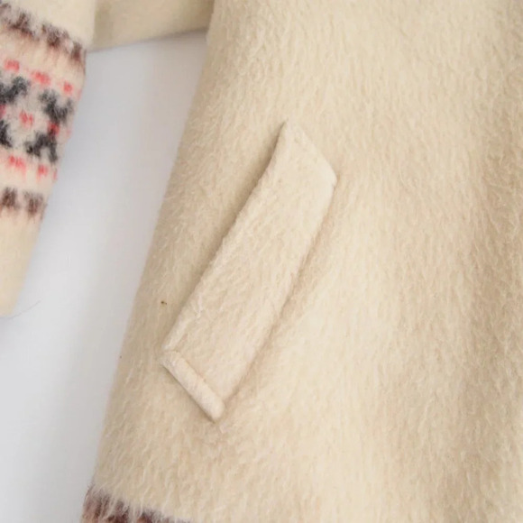 Vintage Gemini 70's Cream  60% Wool Zip Up Winter Coat Icewool Inuit Parka 14M - Picture 7 of 16